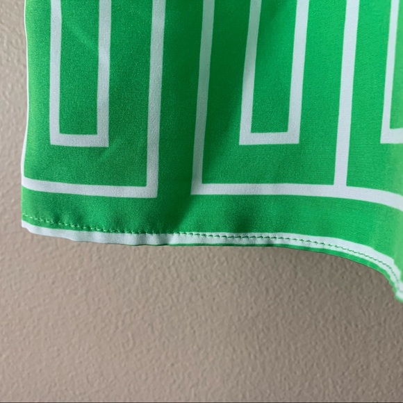 Unique Trina Turk Green and White Striped Dress Size 2 - Picture 8 of 10